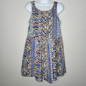 Tobi Skater Dress, Blue Pattern, Small